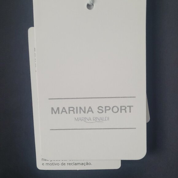 NWT MARINA RINALDI SPORT Jersey Dress Occitano Black White Size M - Picture 5 of 5